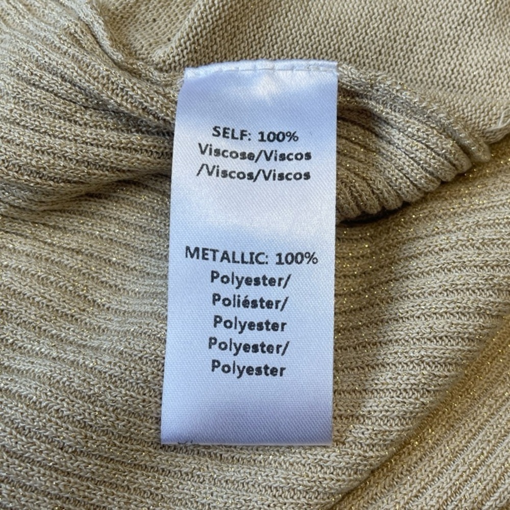Allison New York Gold Shimmer Metallic Knit Crop Top - Small Petite - Picture 10 of 11
